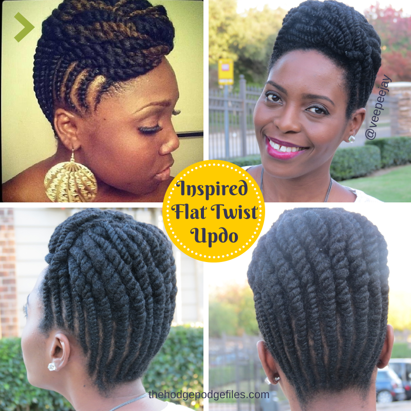 Flat Twist Updo on Natural Hair