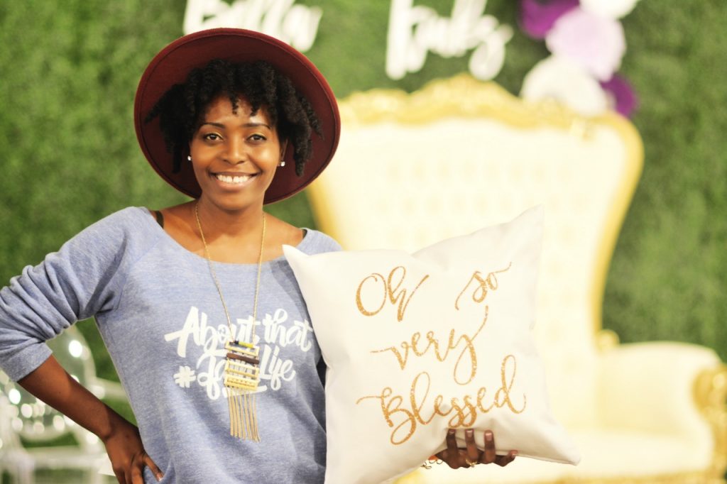 VeePeeJay with Inspirational Pillow & About That Faith Life Sweatshirt from Ven & Rose