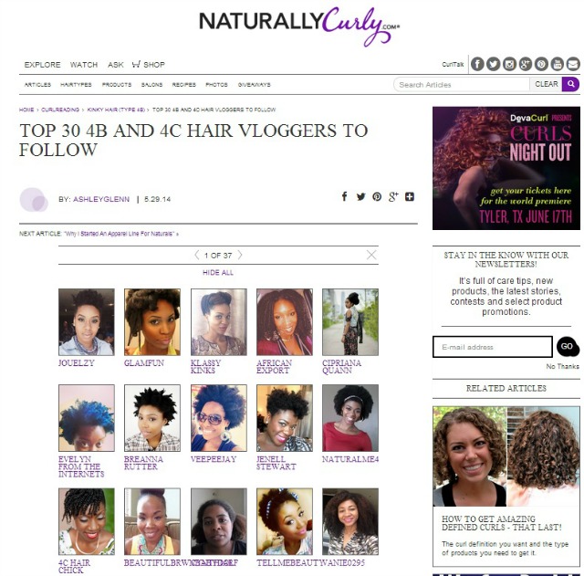 Top 30 4b/4c Natural Hair Vloggers Feature