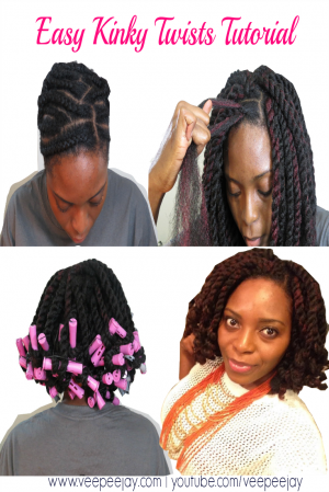 Easy Kinky Twists Tutorial using Crochet Braids - VeePeeJay